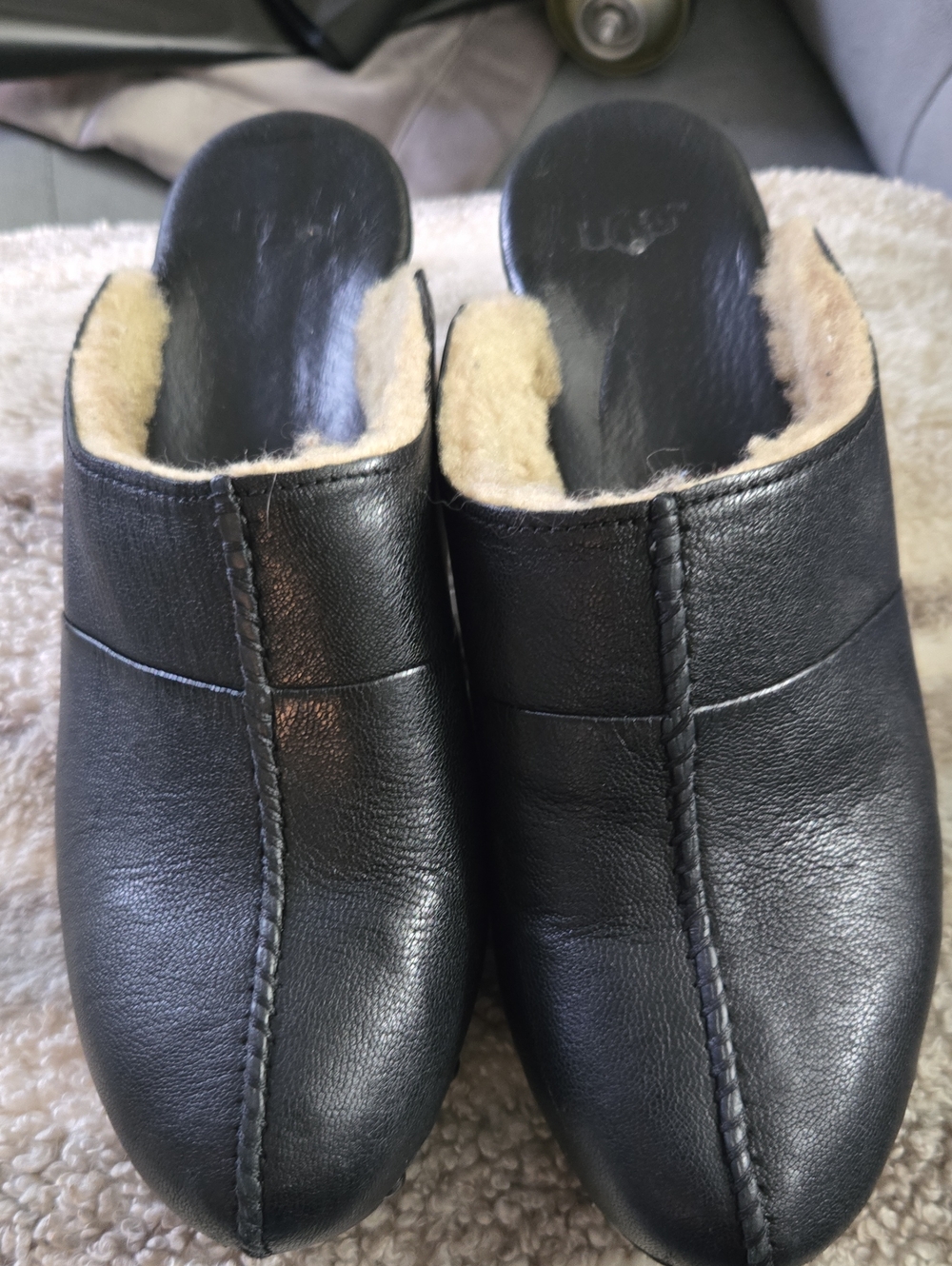 UGG Esmee Clog Black & Brown Leather Mules
